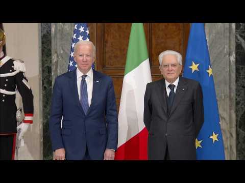 US President Joe Biden meets Italian counterpart Sergio Mattarella in Rome