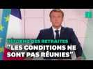 Dans son discours, Macron renvoie pour de bon la réforme des retraites à un deuxième mandat