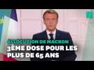 Dans son discours, Macron annonce un pass sanitaire conditionné à une 3ème dose pour les + de 65 ans