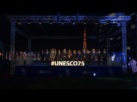 75th anniversary of Unesco in Paris: family photo of the leaders