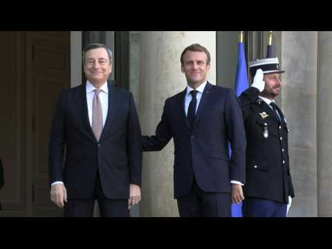 Emmanuel Macron hosts Italy's Mario Draghi at the Elysee Palace, ahead of conference on Libya