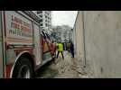 Rescue workers on site after Lagos highrise collapses