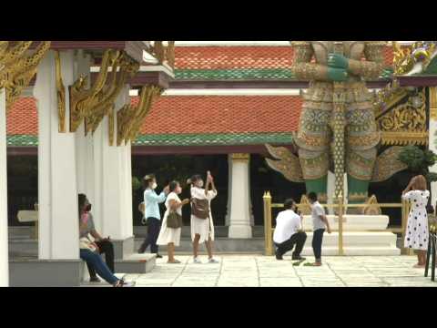 Quarantine-free tourists visit Bangkok's Grand Palace
