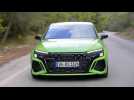 The new Audi RS 3 Sedan in Kyalami green Driving Video