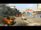 KHARTOUM: Sudanese protesting against arrests block roads with burning tyre