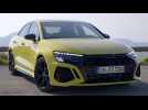 Audi RS 3 Sedan Exterior Design in Python Yellow