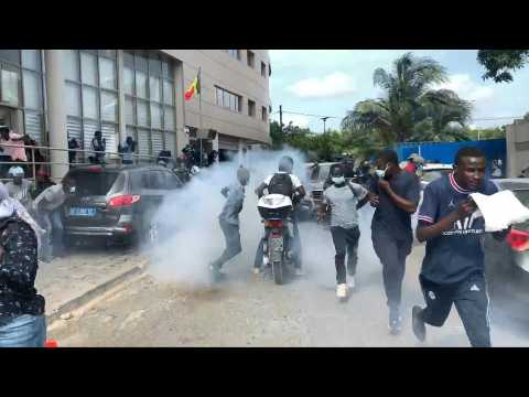 Police fire tear gas on supporters of opposition figure Barthelemy Dias in Dakar