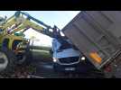 Favreuil : spectaculaire accident entre une camionnette et un camion betteravier