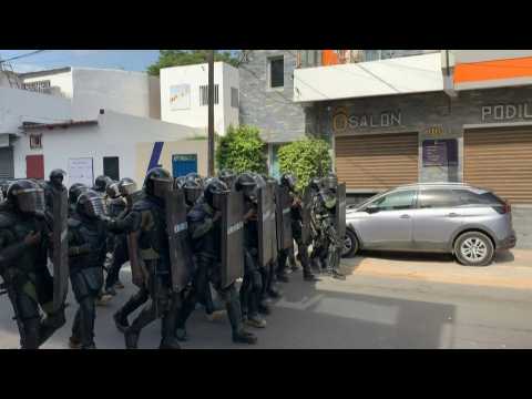 Police face off supporters of opposition figure Barthelemy Dias in Dakar