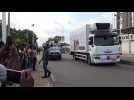 Trucks transport 26 looted treasures returned to Benin