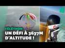 Téléthon: Rémi Ouvrard debout sur une montgolfière à 4000 mètres d'altitude