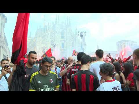 AC Milan fans celebrate first Serie A title in over a decade