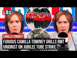 Furious Camilla Tominey grills RMT unionist on Jubilee tube strike | LBC