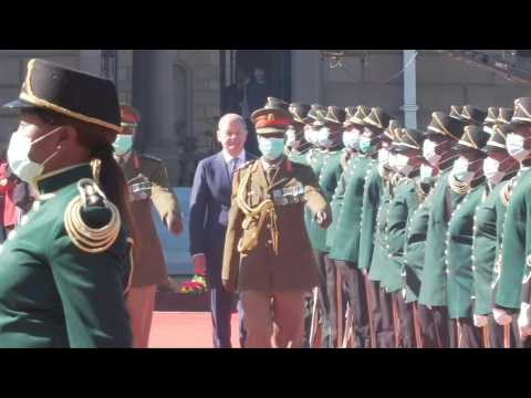 Welcome ceremony in Pretoria for German chancellor Olaf Scholz