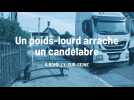 Un camion arrache un candélabre à Romilly