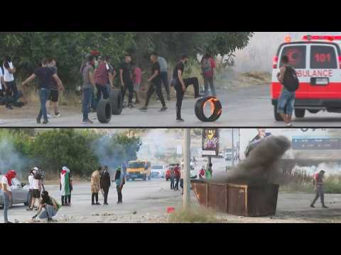 Palestinians clash with Israeli forces in Ramallah following Jerusalem 'flag march'