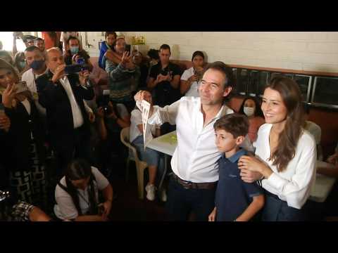 Colombia right-wing presidential candidate Federico Gutierrez casts vote