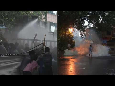 Sri Lankan police deploy water cannon, tear gas on protesters in fresh clashes