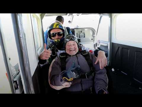 103-year-old Swedish woman sets record for world's oldest parachuter