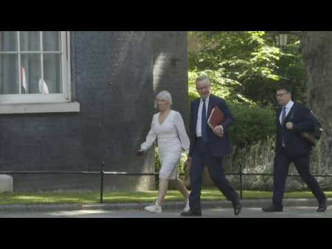 Arrivals for cabinet meeting following Tory Party confidence vote in Boris Johnson
