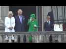 Jubilee: Queen Elizabeth II waves from balcony at Buckingham Palace