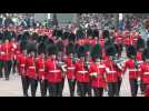Soldiers parade down the Mall in London to mark last day of Jubilee celebrations