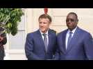 French President Emmanuel Macron welcomes his Senegalese counterpart at the Elysee Palace