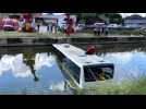 Un bus dans tombe dans le canal au Chesne dans les Ardennes