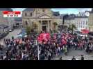 VIDÉO. Visite d'Emmanuel Macron à Cherbourg : environ 300 personnes manifestent devant l'hôpital