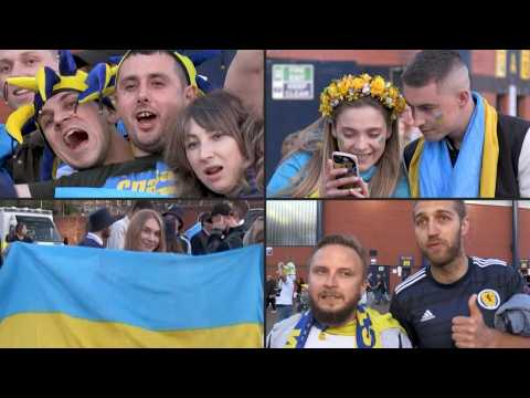 Ukrainian fans rejoice in Glasgow after World Cup qualifier win against Scotland