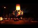 Indonésie: des centaines de lanternes pour la fête du Bouddha à Borobudur