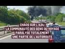 Manifestation des gens du voyage à Sedan: l'autoroute A34 en proie aux flammes