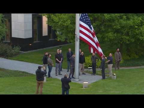 United States flag raised once again at embassy in Kyiv