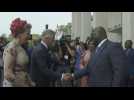 DR Congo: King Philippe arrives at the Palais de la Nation for the press briefing with Tshisekedi