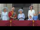 Royal family watch fly-past from Buckingham Palace balcony