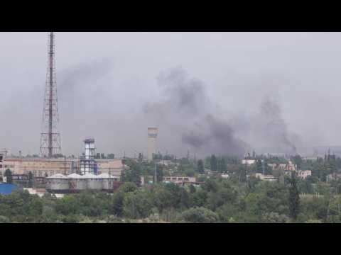 Images of shelling over Severodonetsk in eastern Ukraine