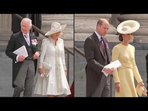 Prince Charles, Prince William, Camilla and Kate leave St Paul's Cathedral