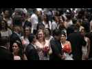 Fifty couples get married in mass wedding ceremony in Brazil