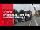 A Fougères, la passerelle du futur ascenseur urbain est posée