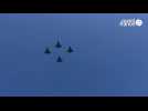 VIDÉO. 14-Juillet à Cherbourg : quatre avions Rafale ont survolé le défilé militaire