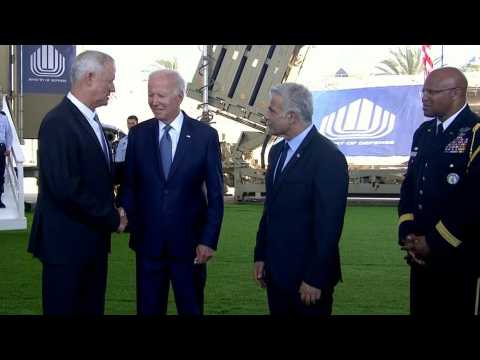 US President Joe Biden visits Israel's missile defence system at Ben Gurion Airport