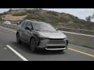 2023 Toyota bZ4X Battery Electric SUV in Grey Driving Video