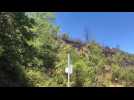Montanges : feu de végétation