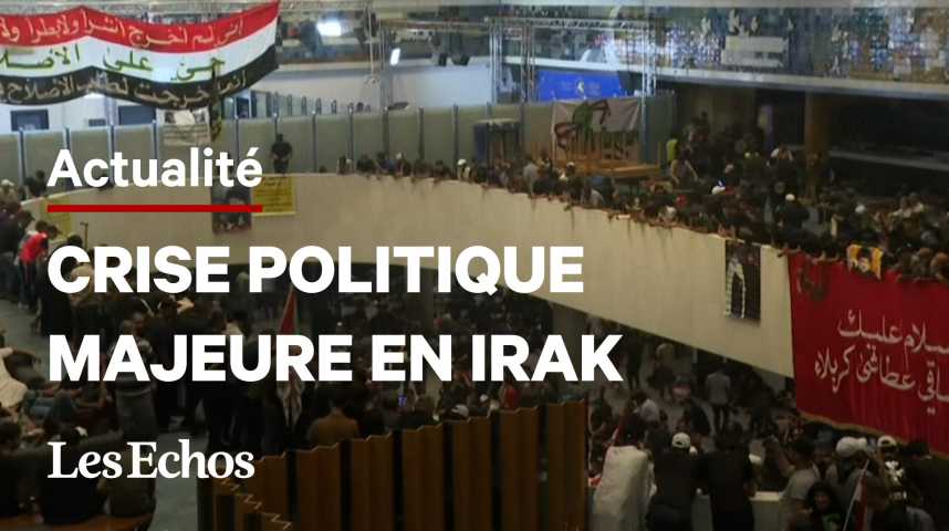 Illustration pour la vidéo Les manifestants pro-Sadr occupent le Parlement irakien