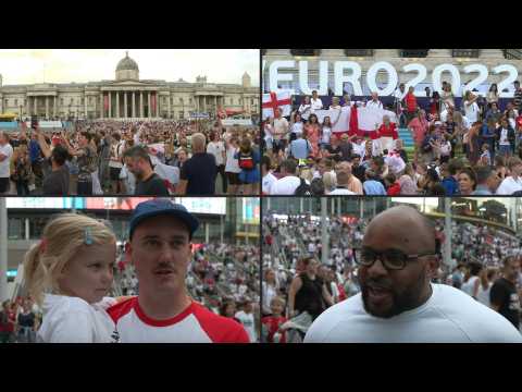 Fans celebrate England's victory at the women's Euro 2022