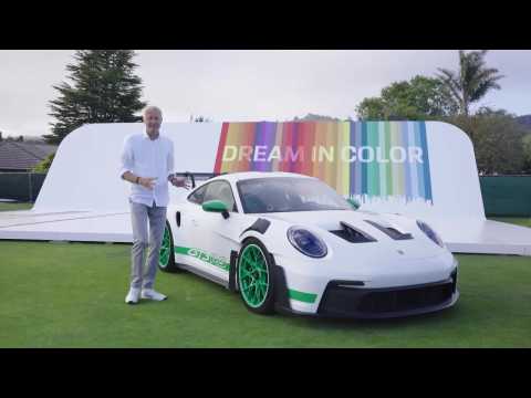 Andreas Preuninger and Kjell Gruner present the Porsche GT3 RS display unit