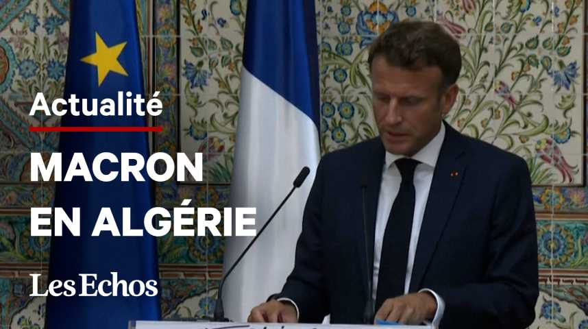 Illustration pour la vidéo En Algérie, Macron annonce la création d'une commission d'historiens sur la colonisation et la guerre