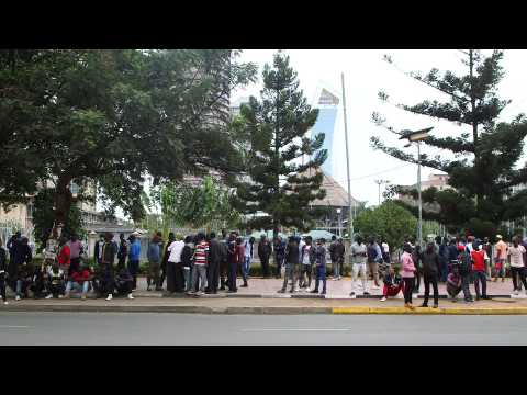 Kenyan elections: Raila Odinga supporters parade in a shut down Nairobi