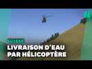 Face à la sécheresse en Suisse, l'eau livrée par hélicoptères à des éleveurs