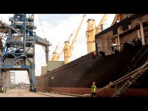 Ukrainian grain loaded onto UN-chartered ship in Black Sea port